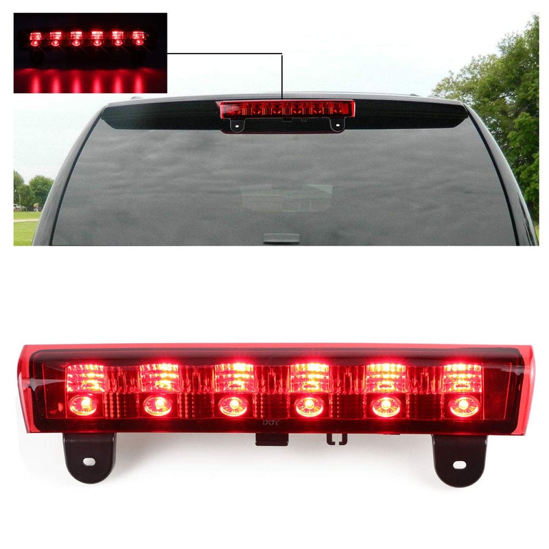 Tresound 3rd Third Brake Light for 2000-2006 Chevy Suburban Tahoe/GMC Yukon High Mount Stop Lamp (Chrome Housing + Red Lens) - Image 1